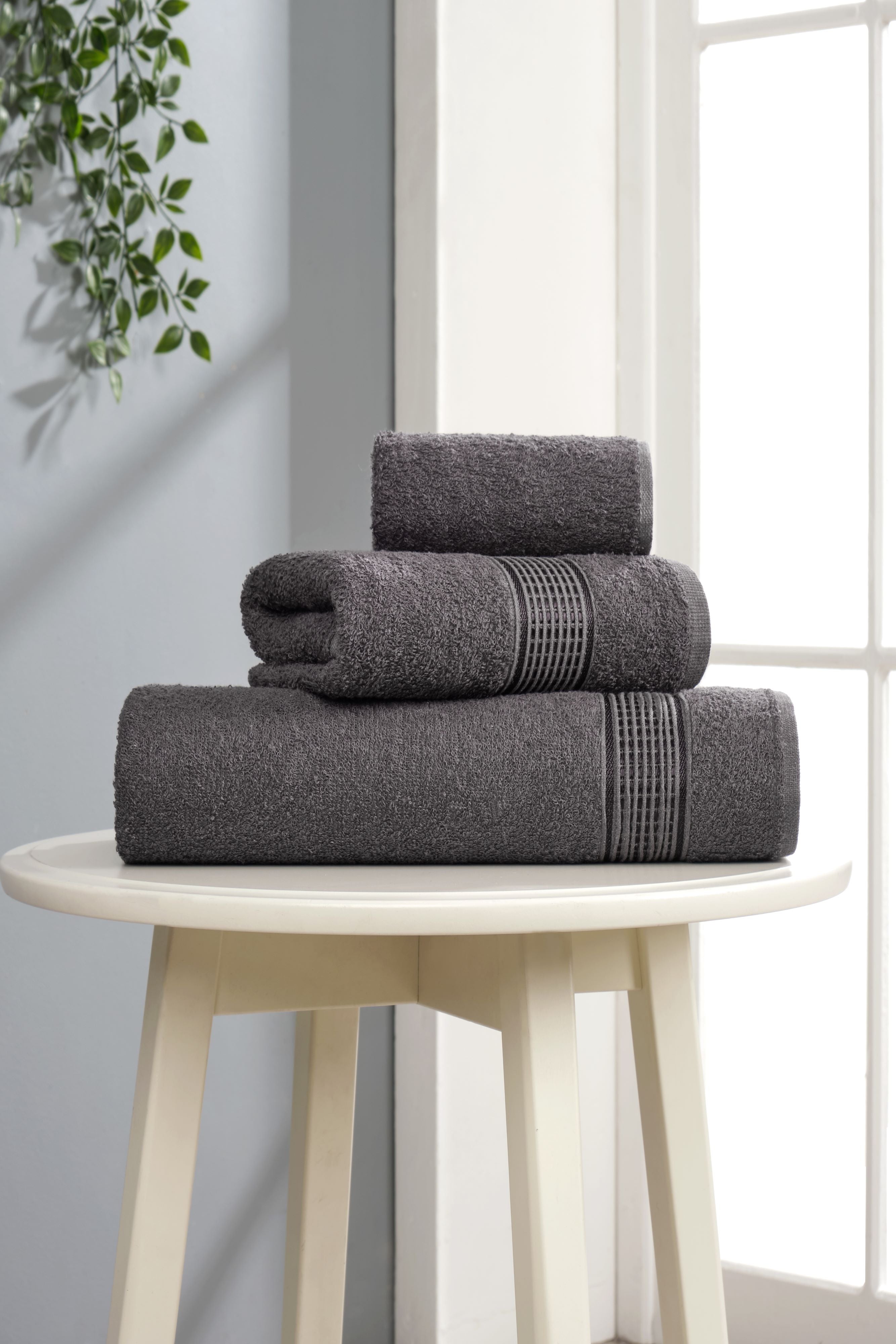 3'lü Ezgi Antrasit Havlu Seti