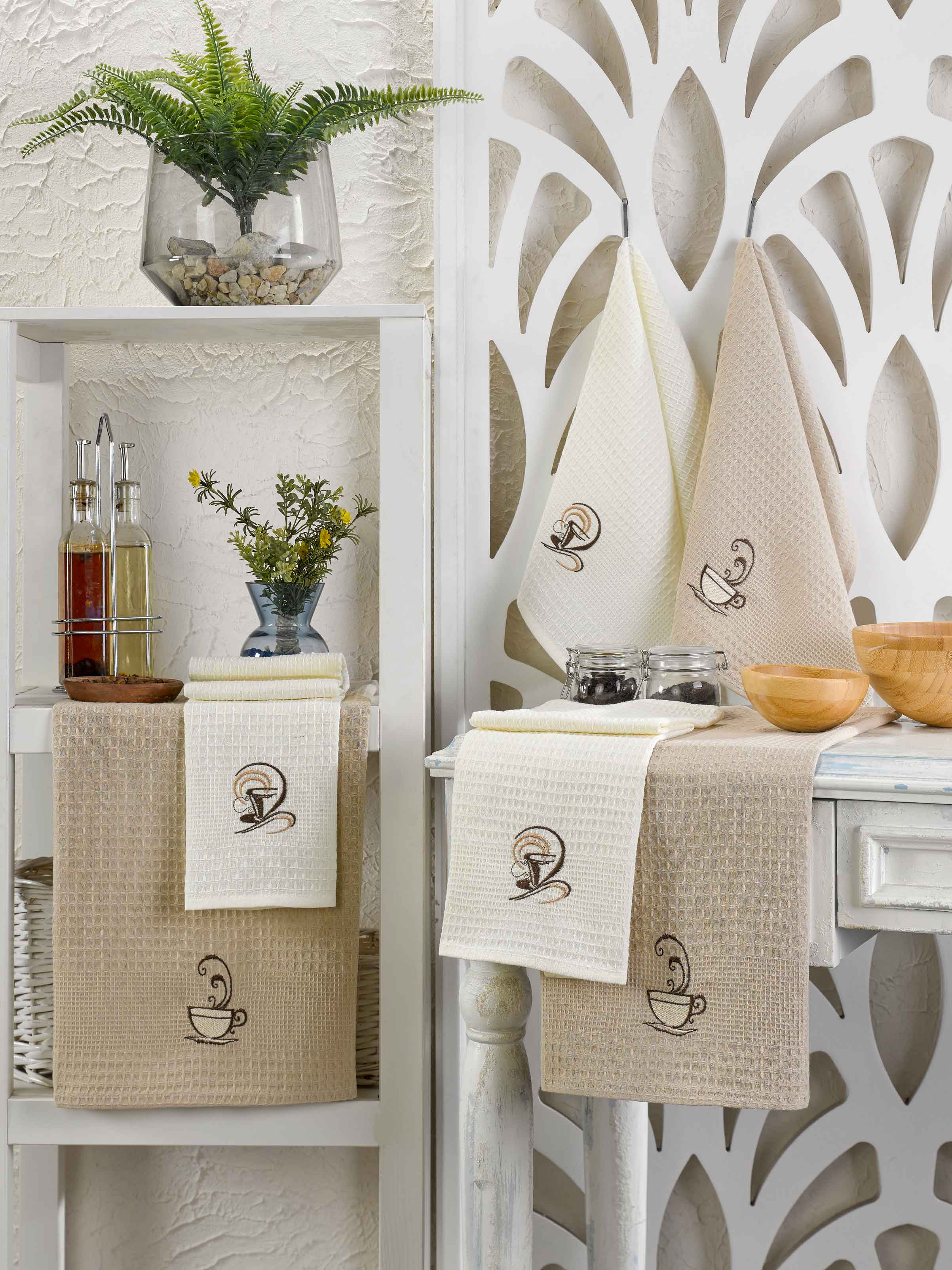 6'lı Mutfak Kurulama Bezi Coffee Seti