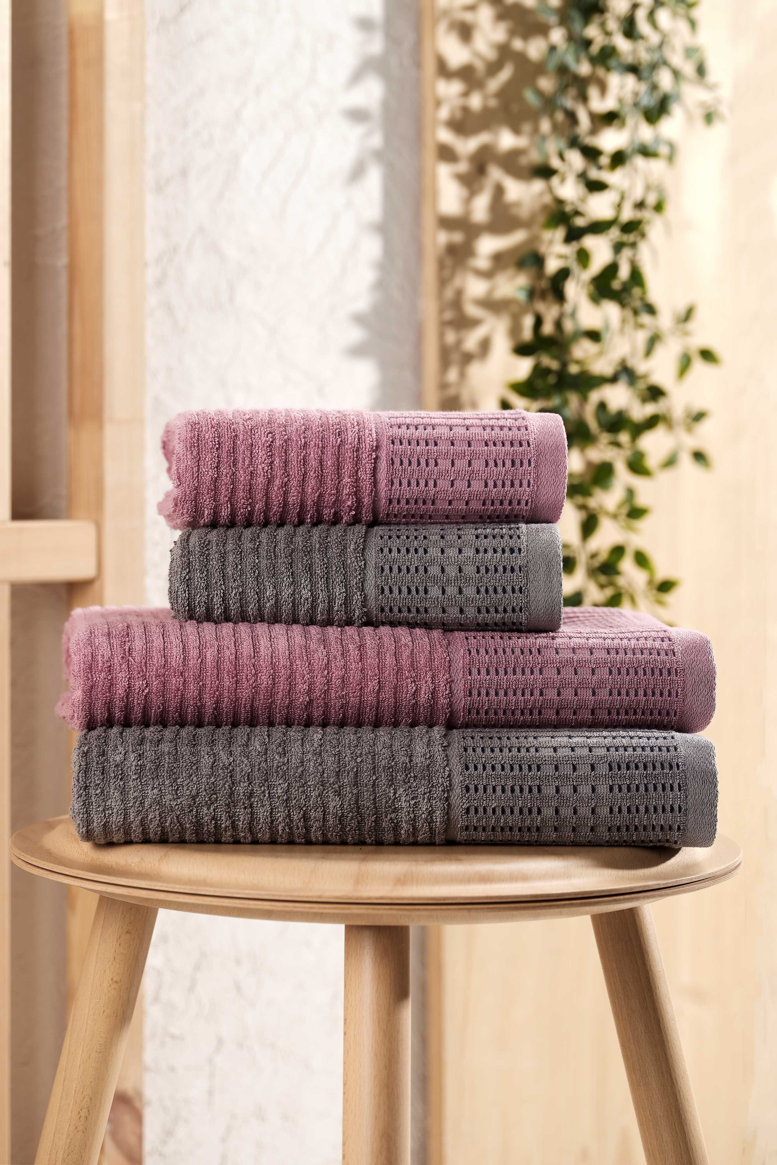 Antrasit - Mürdüm Karaca Havlu Seti