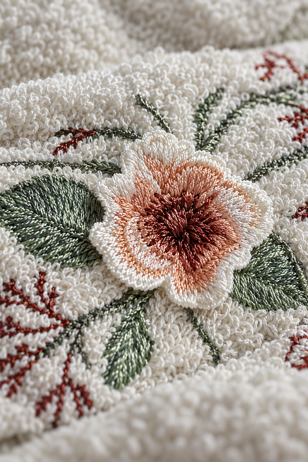 Florina 6’lı 30x50 cm 3D Nakışlı Hasır Sepetli Havlu Seti - görsel 5