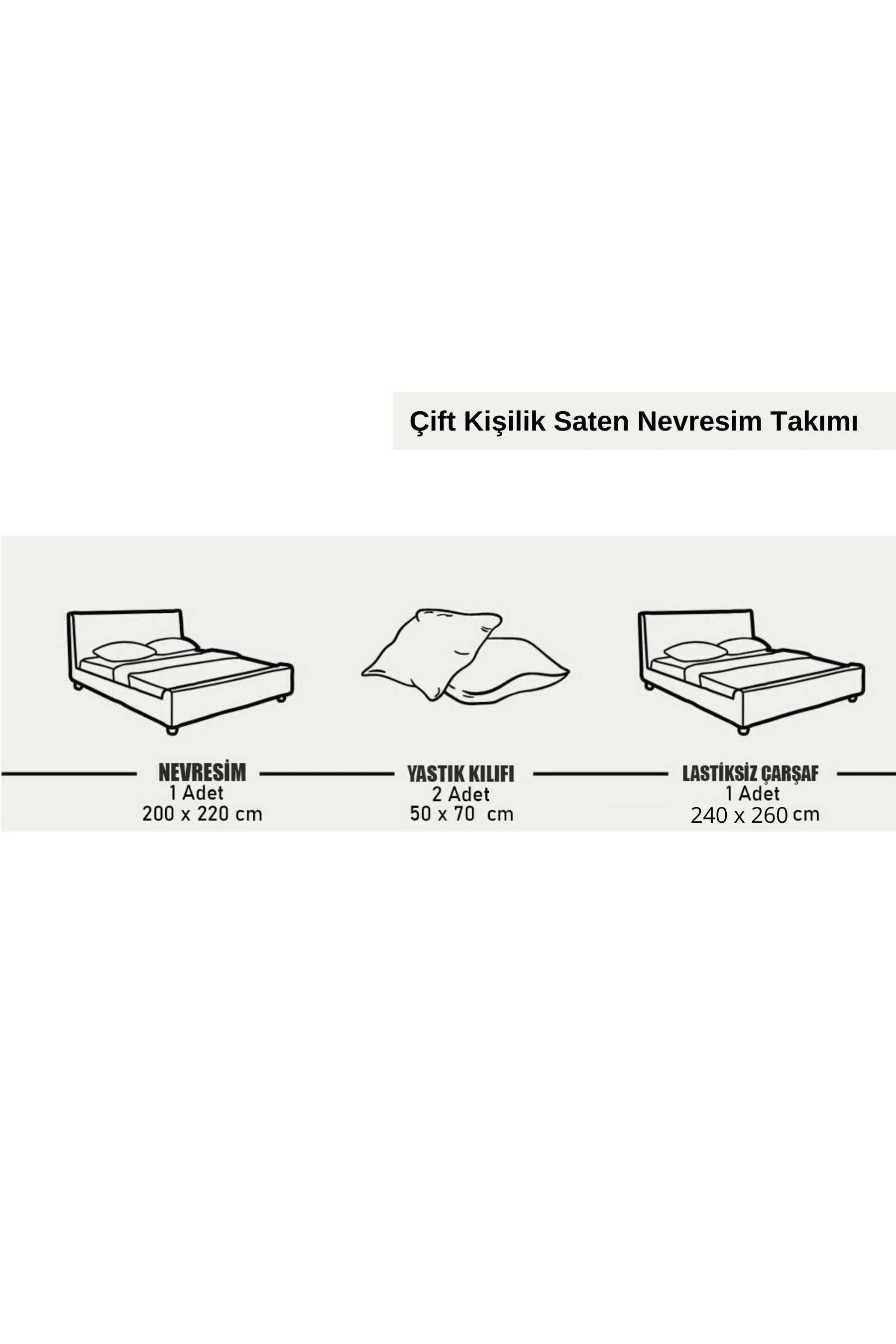 İndigo Saten Çift Kişilik Nevresim Takımı