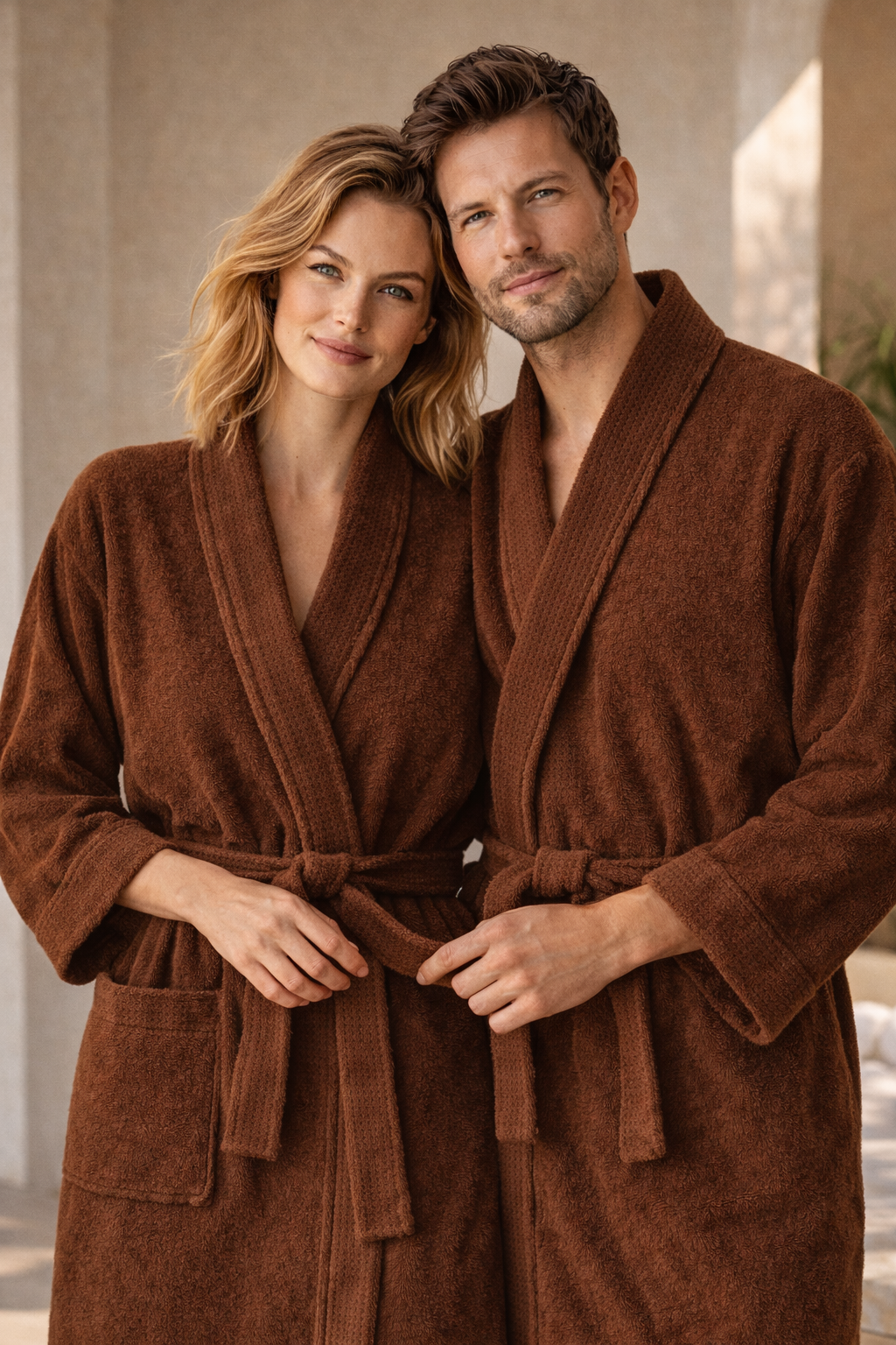Tokyo Kimono Bornoz Terra — model üzerinde